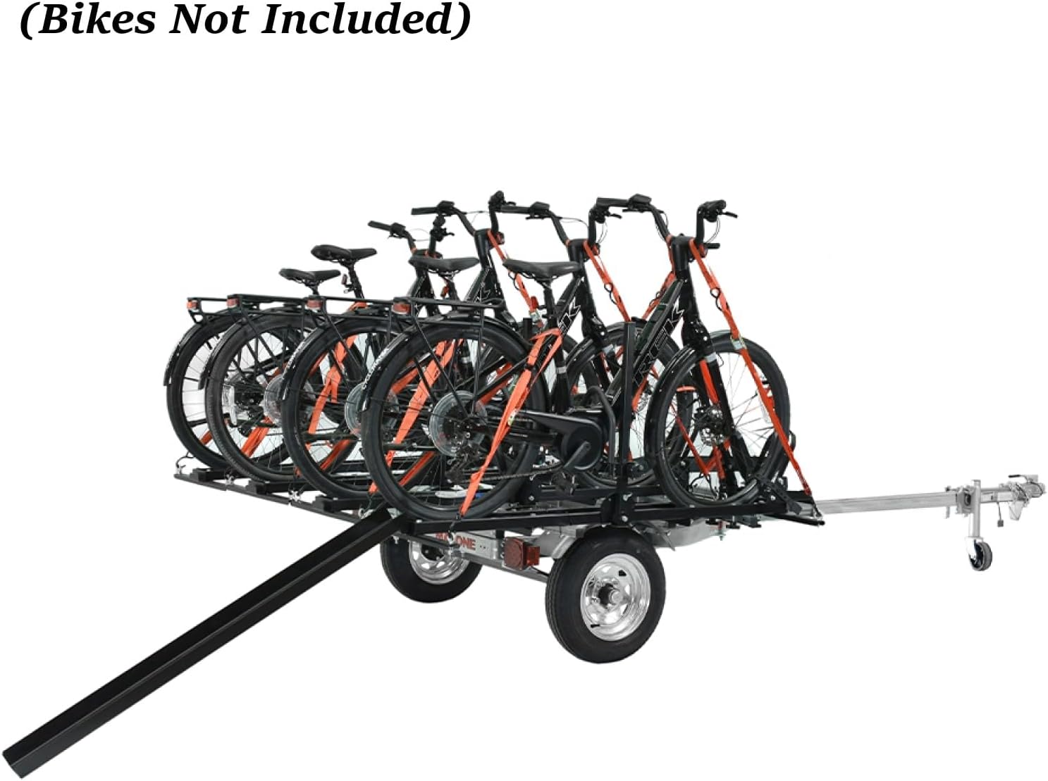 Malone MPG464-B4 MicroSport LowBed 4 Bike Trailer with 4 E-Bike Carriers & Spare Tire | 800 lbs Load Capacity | 20"-29" Wheels with up to 5" Wide Tires | 22" Crossbar to Ground Clearance
