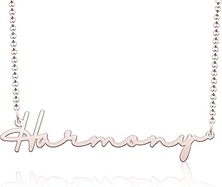 Personalized Personalized Cursive Script Cursive Script Name Necklace Stainless Steel Jewelry for Girls Cursive Script Name Necklace for Women Gold Cursive Script Name Necklace
