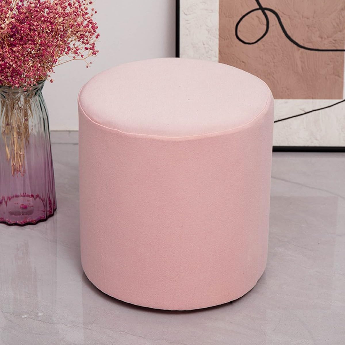 Copri Pouf Elasticizzato Rotondo/Quadrato - Fodera Morbida Per Ottomano, Divano, Poggiapiedi - Foto 6