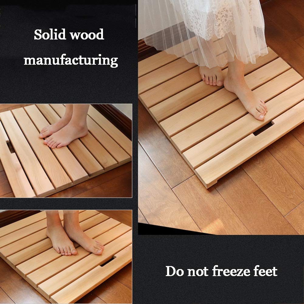 Zerbino antiscivolo in legno naturale, dimensioni personalizzate, tappeto da bagno con drenaggio, perfetto per l'arredamento della casa e del bagno, soluzione ecologica alla moda