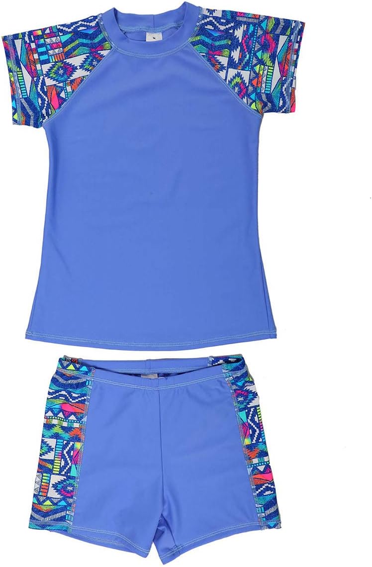 DAYUUnisex Kids Rashguard Set Two Piece Swimsuit UPF 50+ UV 4-14 Years