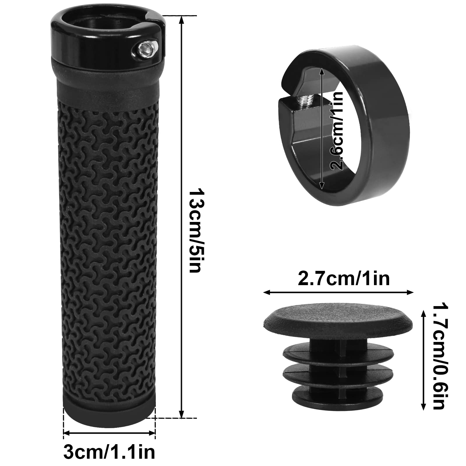 BV Bike Handlebar Grips, Double Lock-on Bicycle Grip