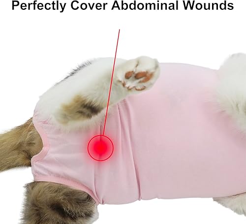 Miniatura 5 de Traje de recuperación para gatos, traje de recuperación quirúrgica para gatos para heridas abdominales o enfermedades de la piel, mameluco de gato