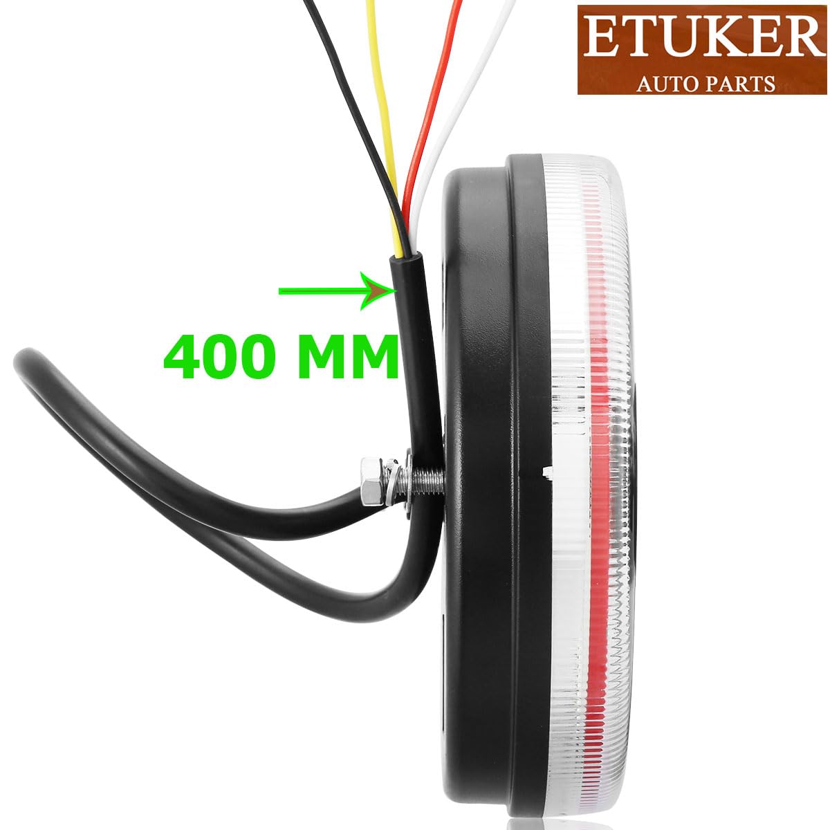ETUKER Lot De 2 Feux Arrière LED Remorque 12/24V – 4 Fonctions Étanchés + Clignotants Dynamiques – Approuvés E Pour Camion, Tracteur, Caravane