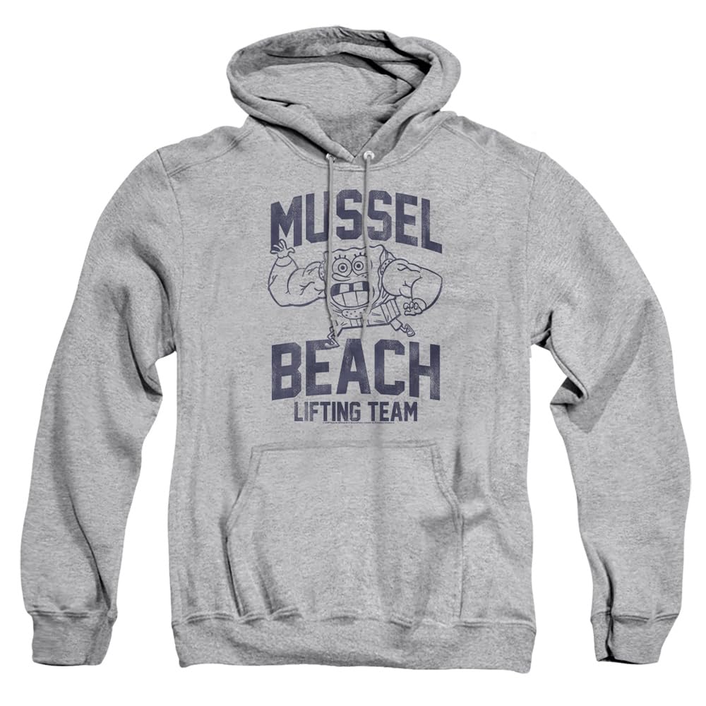 Popfunk Classic Spongebob Mussle Beach Lifting Team Unisex Adult Pull-Over Hoodie