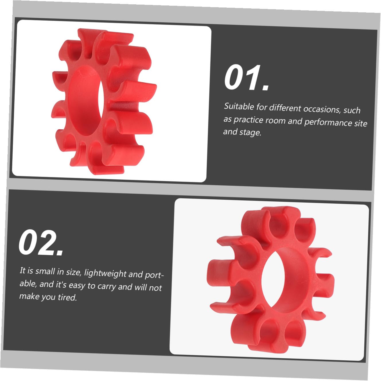 Pince à Baguettes de Batterie pour Protéger Baguettes 5a ou 7a en Silicone Rouge Légère pour Scène et Salle de Répétition