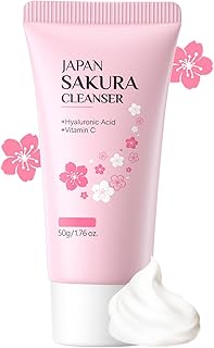 Sakura Limpiador facial, crema espumosa de li...