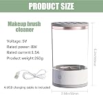 Makeup Brush Cleaner,Rechargeable Electric Makeup Brush Cleaner Dryer,Portable Makeup Brush Cleaner for Traveling Households, USB, Fits All Brush Sizes