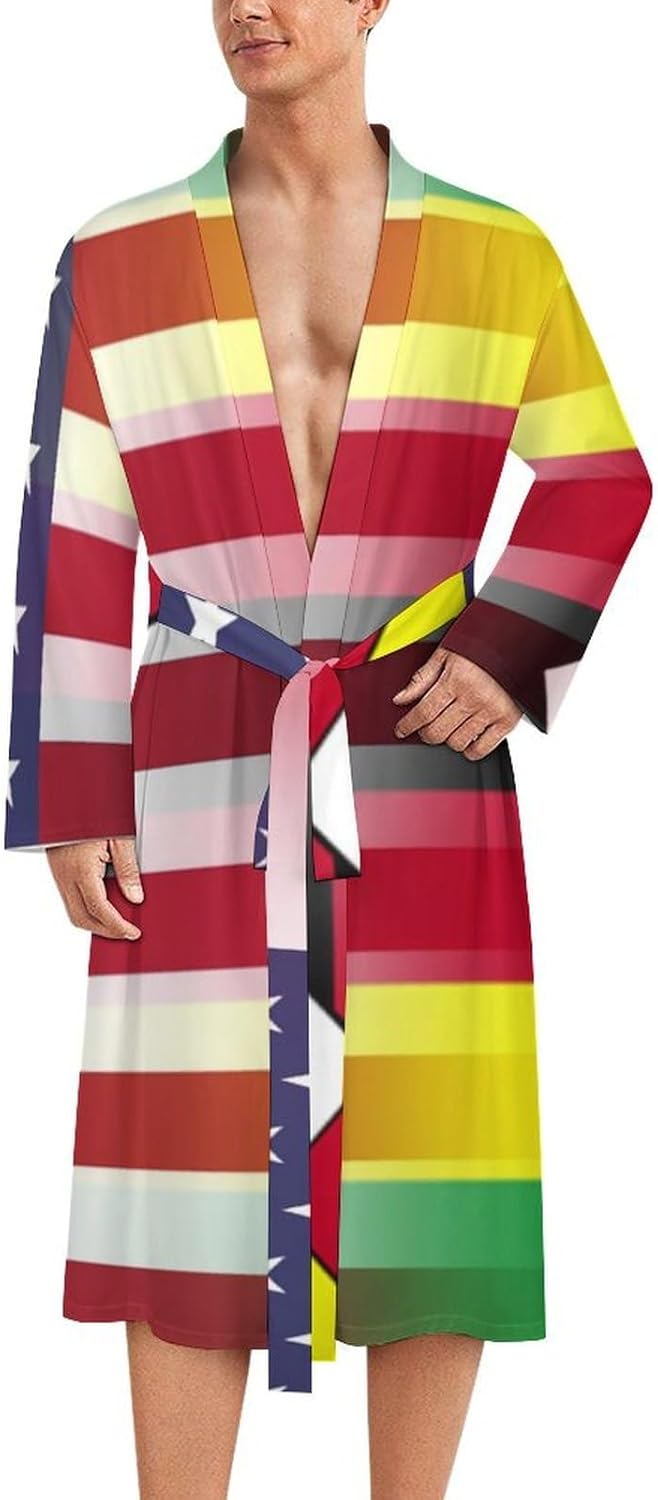 U.S.A Zimbabwe Flag Casual Robes Bathrobe V-neck Loungewear Sleepwear Spa Pool