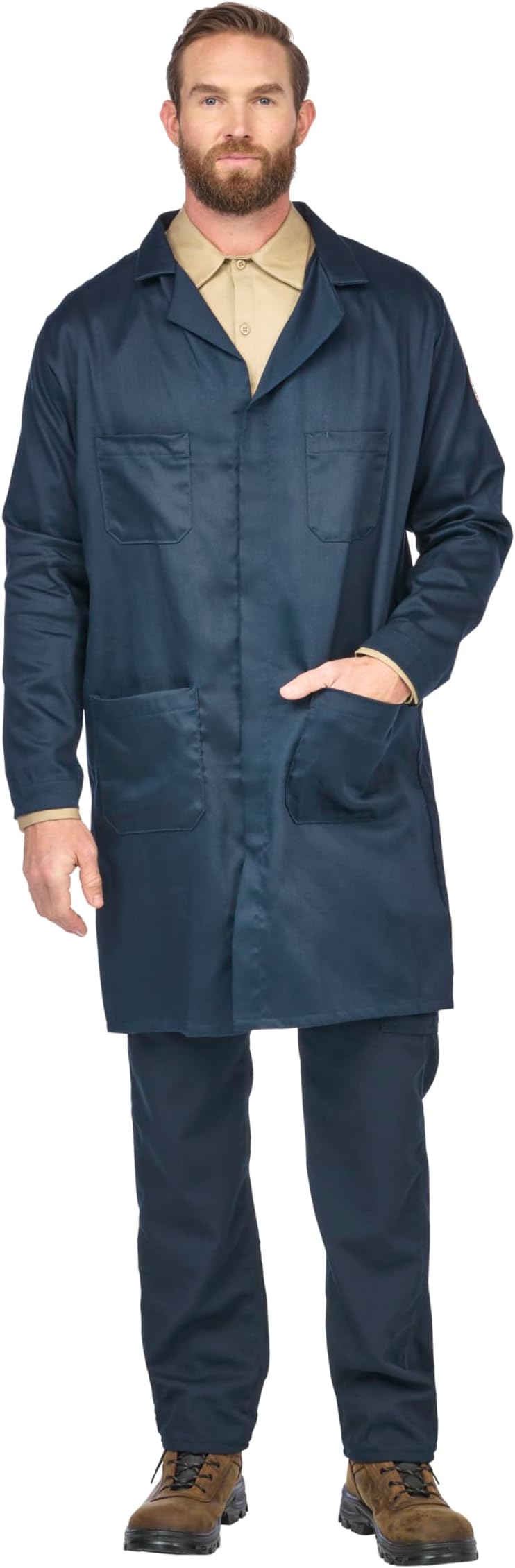 mens Bulwark® FR Concealed Snap-Front Lab Coat Fr Concealed Snap-front Lab Coat