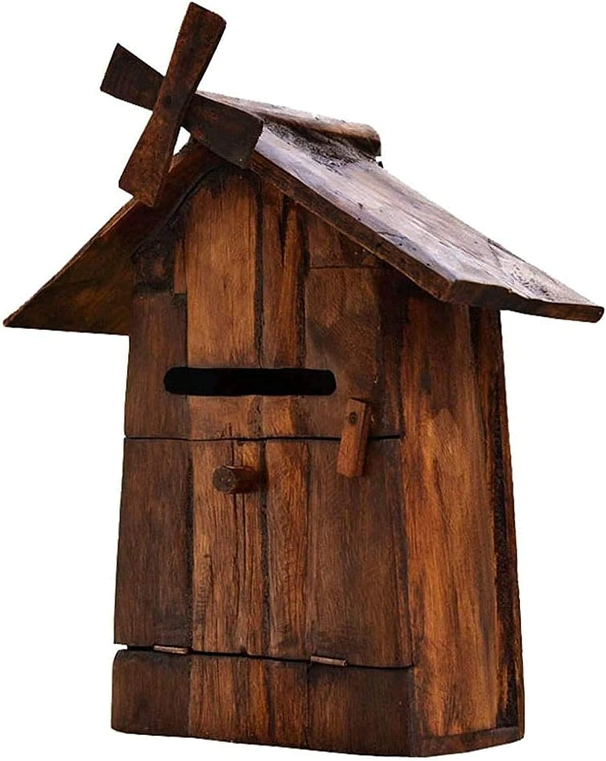 Wall Mount Mailboxes,Letterbox Mailbox Security Lock Box Mail Box Outdoor Home Improvement Retro Mail Box Mail Box Mail Box Parcel Box Delivery Box 831(Color:Brown;Size:24 * 10 * 34cm)