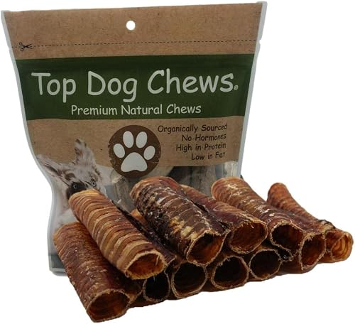 Top Dog Chews 6" Trachea 10 Pack - USA. Single Ingredient Chew. Promotes Joint Health with Natural Source of Glucosamine & Chondroitin.