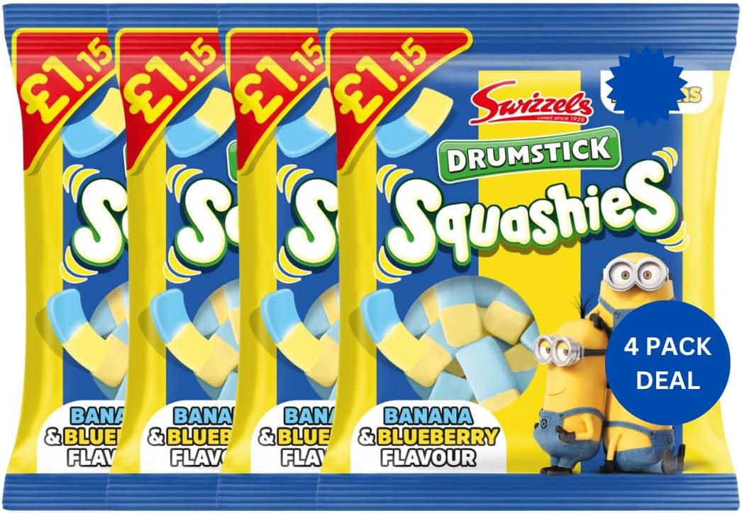 Squashies Banana & Blueberry Sweets 110g *4 PACK DEAL*