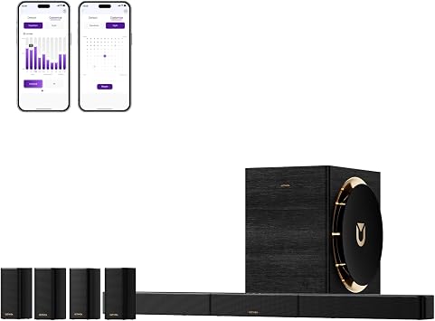 ULTIMEA Skywave X100 9.1.6 THX-Tuned Wireless Surround Sound Bar System | with Dolby Atmos & DTSX, 10 Subwoofers, 20Hz Low Frequency, 1500W Peak Power, 8K Pass-Through, AVR Grade Sound Bar