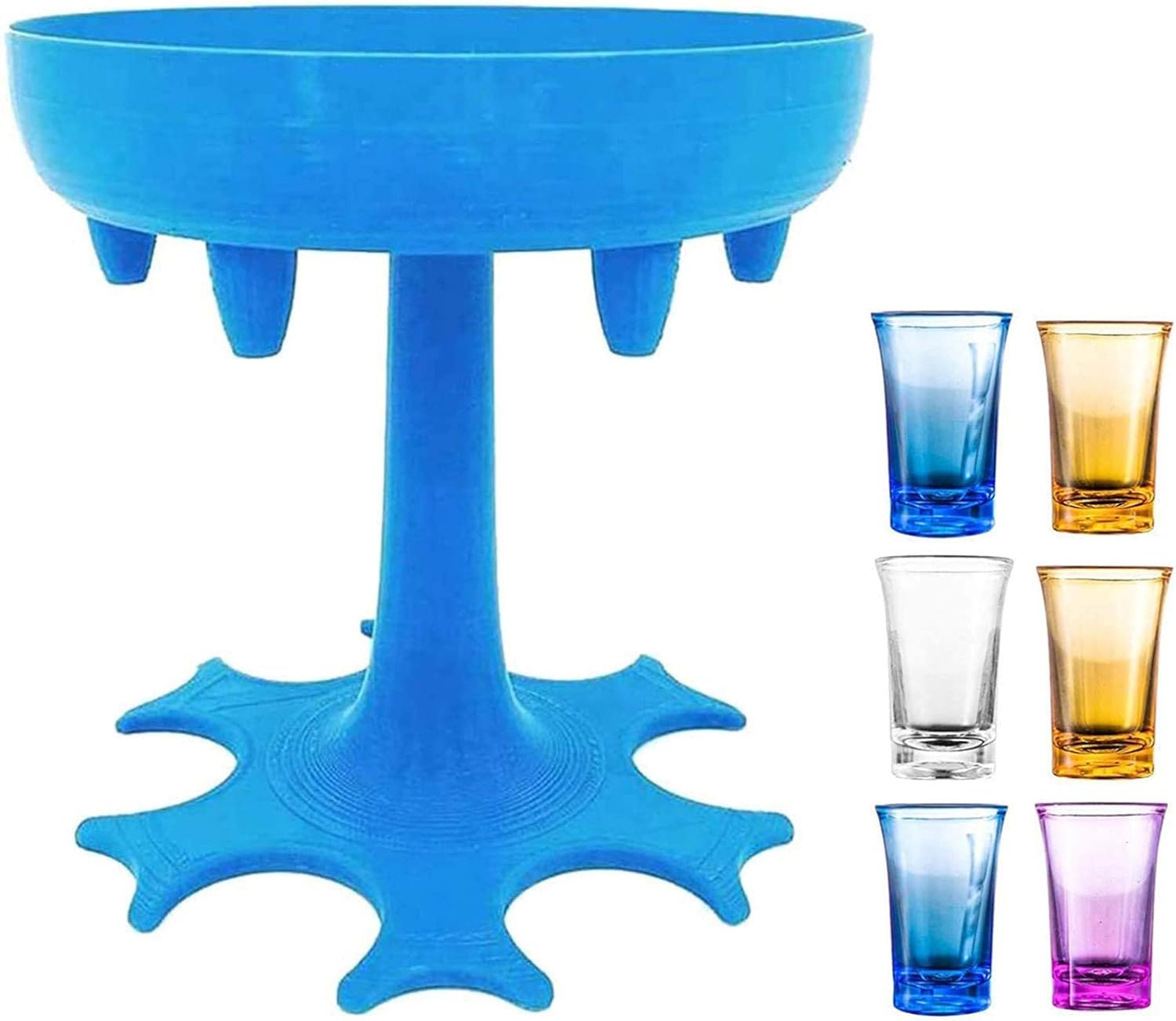 Shot Glass Dispenser with 6 Cups, Liquid Filler, Cocktail Dispenser