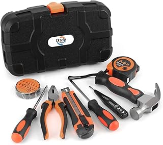 Sponsored Ad - Ditole 9-Piece Small Tool Set with Plastic Tool Box Storage Case for Apartment,Garage,Dorm and Office,Durab...