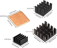 Vista 2 de Easycargo Kit de disipador térmico Raspberry Pi 4 de aluminio + cobre + 3M 8810 cinta adhesiva conductora térmica para enfriar Raspberry Pi 4 B