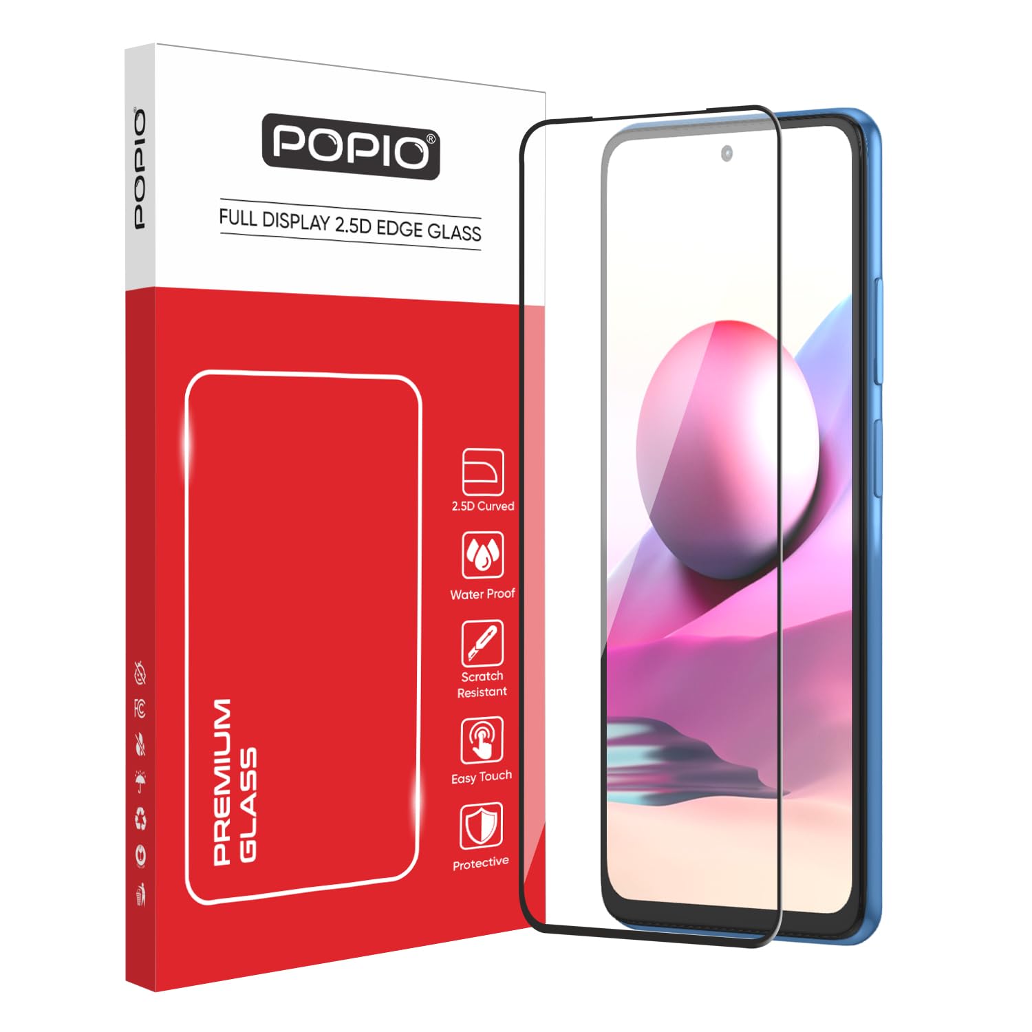 POPIO Military-Grade Gorilla Tempered Glass for Xiaomi Redmi Note 10 / Redmi Note 10s | 9H Hardness, Edge-to-Edge, Bubble-Free