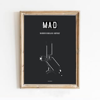 Modern Poster of Madrid Barajas Airport Mad | 11x17 12x18 16x24 24x36 Unframed Print Wall Art | City Traveler Gift | Minimalist Home Office Decor