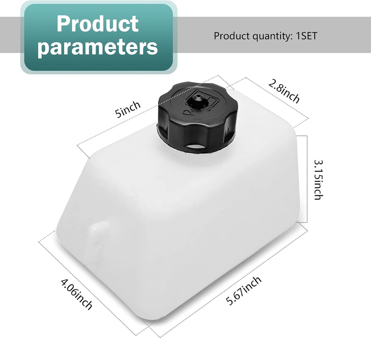 Mini Bike Gas Tank, Plastic Minibike Fuel Tank, Fit 1/4 Fuel Line, Compatible with Quad Dirt Pocket Atv Scooter 2 Stroke 43cc 45cc 47cc 49cc (White)