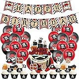 Amplias aplicaciones: globos de fiesta pirata adecuados para fiestas de cumpleaños infantiles, fiestas de bebés, Halloween, fiestas de cumpleaños y despedidas de soltero, especialmente para los amantes de los piratas.
