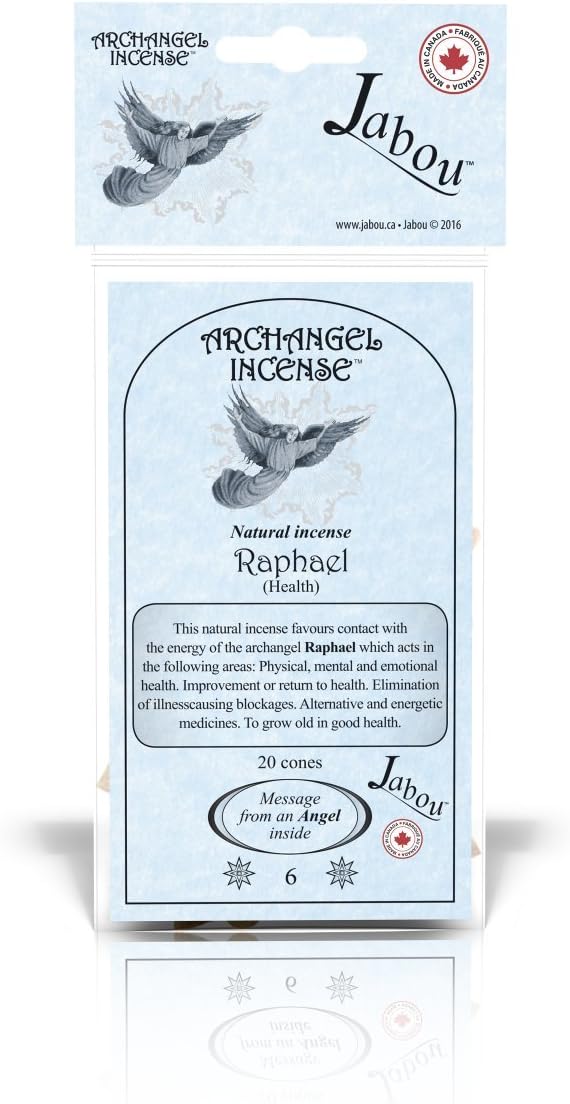 Archangel 100% Natural Incense Cones - Raphael (Health) - for Meditation, Yoga, Relaxation, Magic, Healing, Prayer & Rituals - 20 Cones - Each Lasting 30+ Minutes