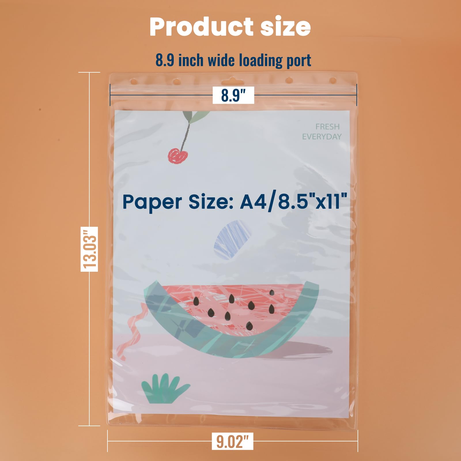 15 protectores impermeables con cremallera resellables de 8.5 x 11 pulgadas, fundas de plástico transparente para fotos, bolsillo de trabajo, para documentos, fotos, certificados, certificado