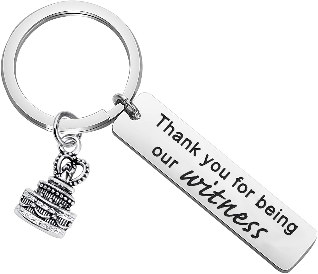 MYOSPARK Wedding Witness Keychain Thank You For Being Our Witness Thank