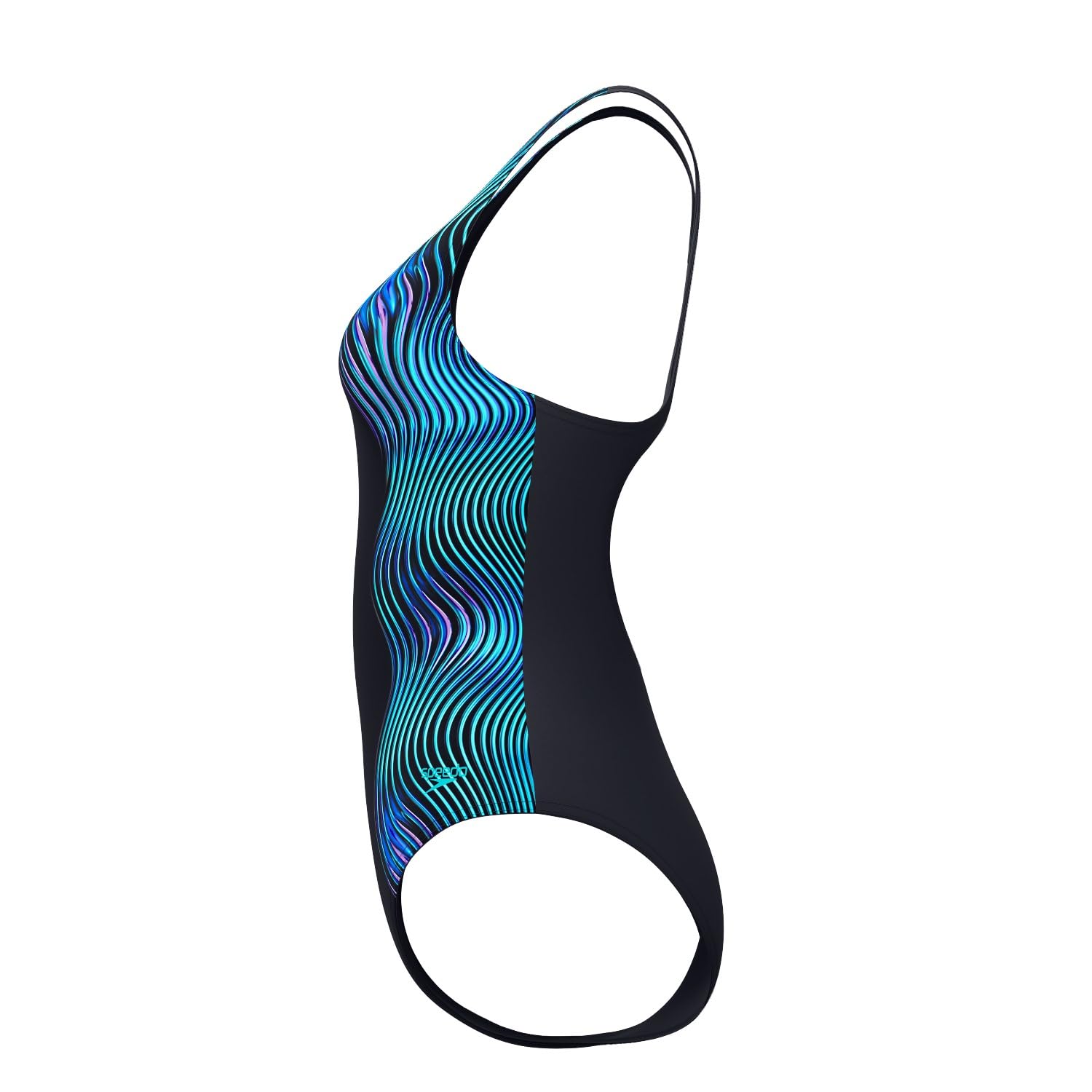 Speedo Traje de baño Medalist con impresión digital para mujer, resistente al cloro, con cobertura media