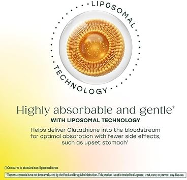 MegaFood High Absorption Liposomal Glutathione Supplement, 60 Capsules | Liver Detox & Antioxidant Support for Immune, Skin, Brain, Heart and Cellular Health, Healthy Aging, Vegan, 30 Servings