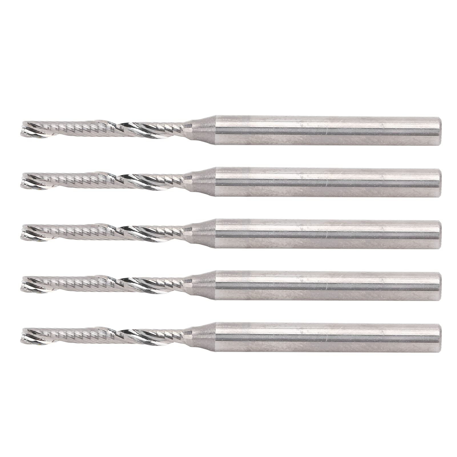 5 pezzi fresa a spirale professionale in acciaio al tungsteno a flauto singolo punte per router CNC 3.175x2x17mm fresa per incisione ad alta velocità per taglio di metalli