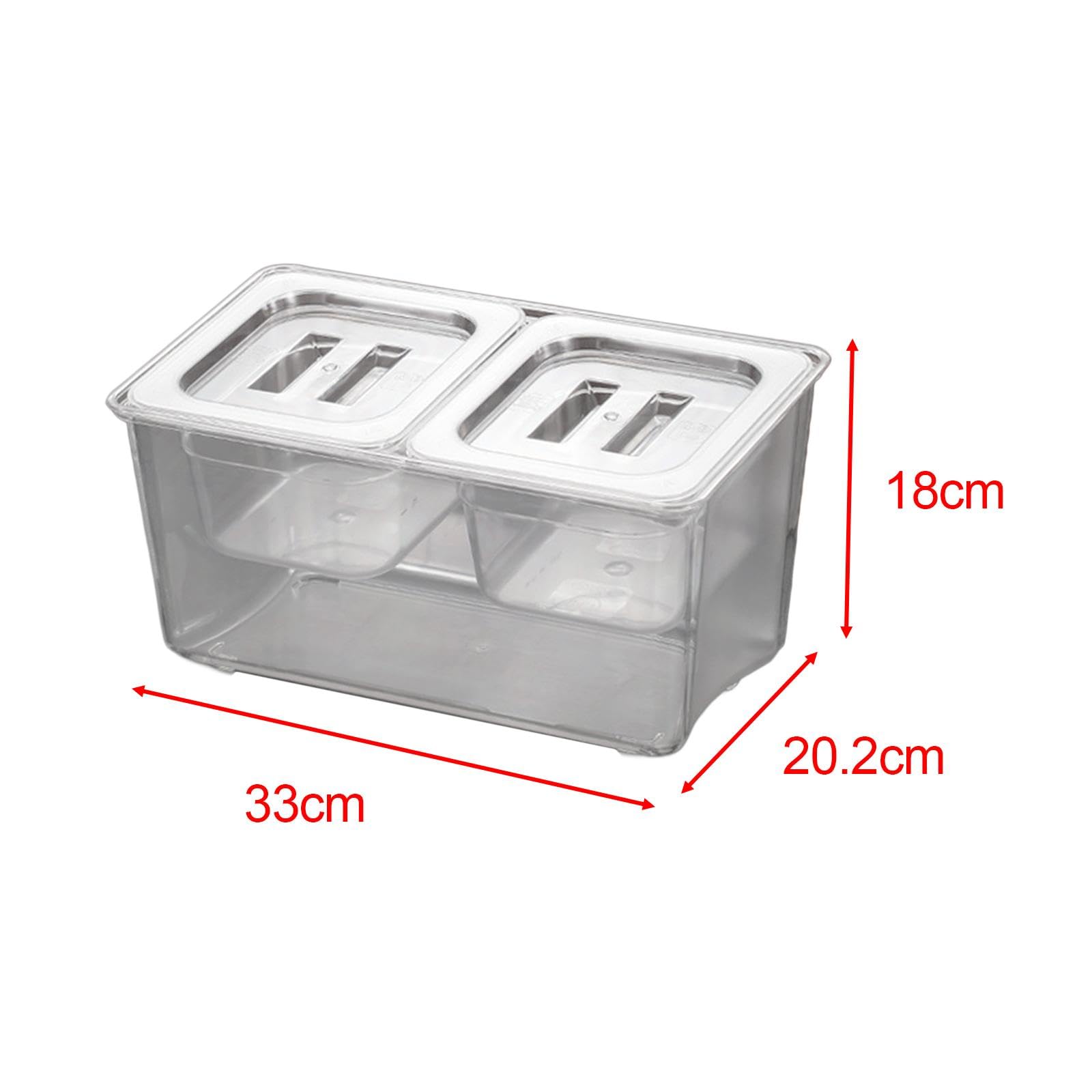 perfk Contenitore per condimenti refrigerati per Piccoli ingredienti Contenitori Rimovibili Scatola per condimenti visibile per Negozio di tè al Latte, 2 Scomparti