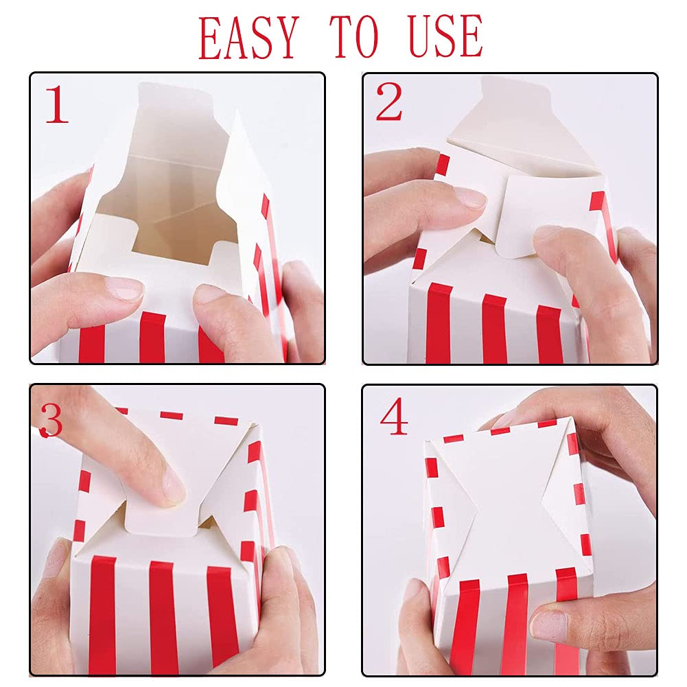 Cajas de Palomitas,36pcs Caja de Palomitas de Maíz,Bolsa de Palomitas,Bolsas de Palomitas de MaíZ para Los Bocados del Partido Los Dulces Las Palomitas (rojo)