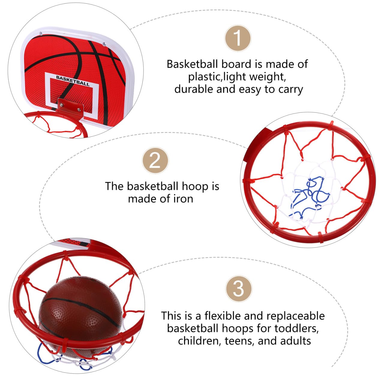 ORFOFE Tablero De Baloncesto Colgante Sin Taladrar De Hierro para Aro De Baloncesto para Tablero De Interior y Exterior Juguete De Práctico