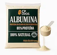Albumina CP Ovos - 80% Proteína - Suplemento Natural 500 gramas