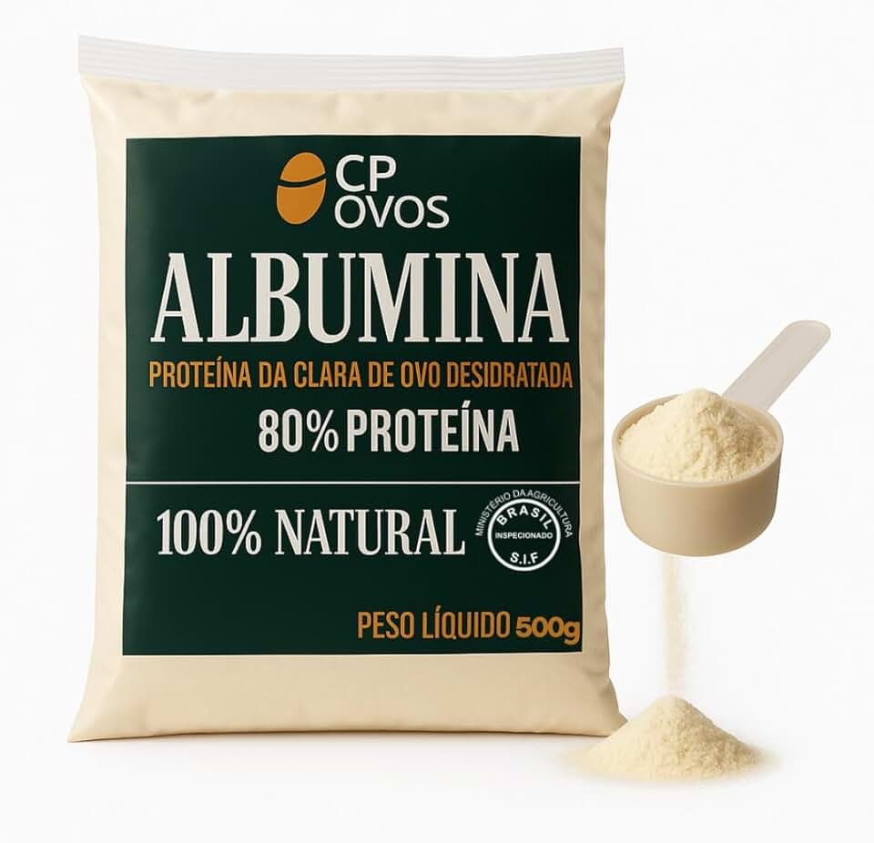 Albumina CP Ovos - 80% Proteína - Suplemento Natural 500 gramas