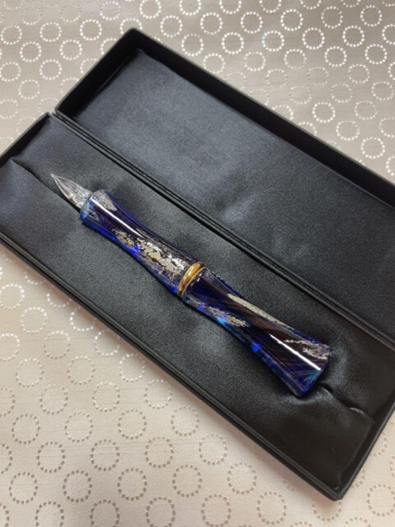 Glass Studio TooS TAKETORI 月の鏡 瑠璃色 ガラスペン Glass Studio