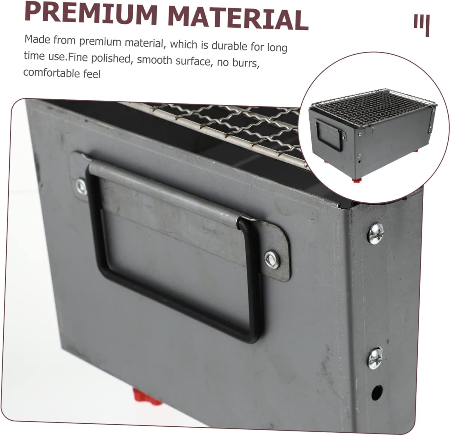 Outdoor Portable Thin Mesh Rack Iron Alloy Barbecue Grill for Camping Hiking and Family Picnics