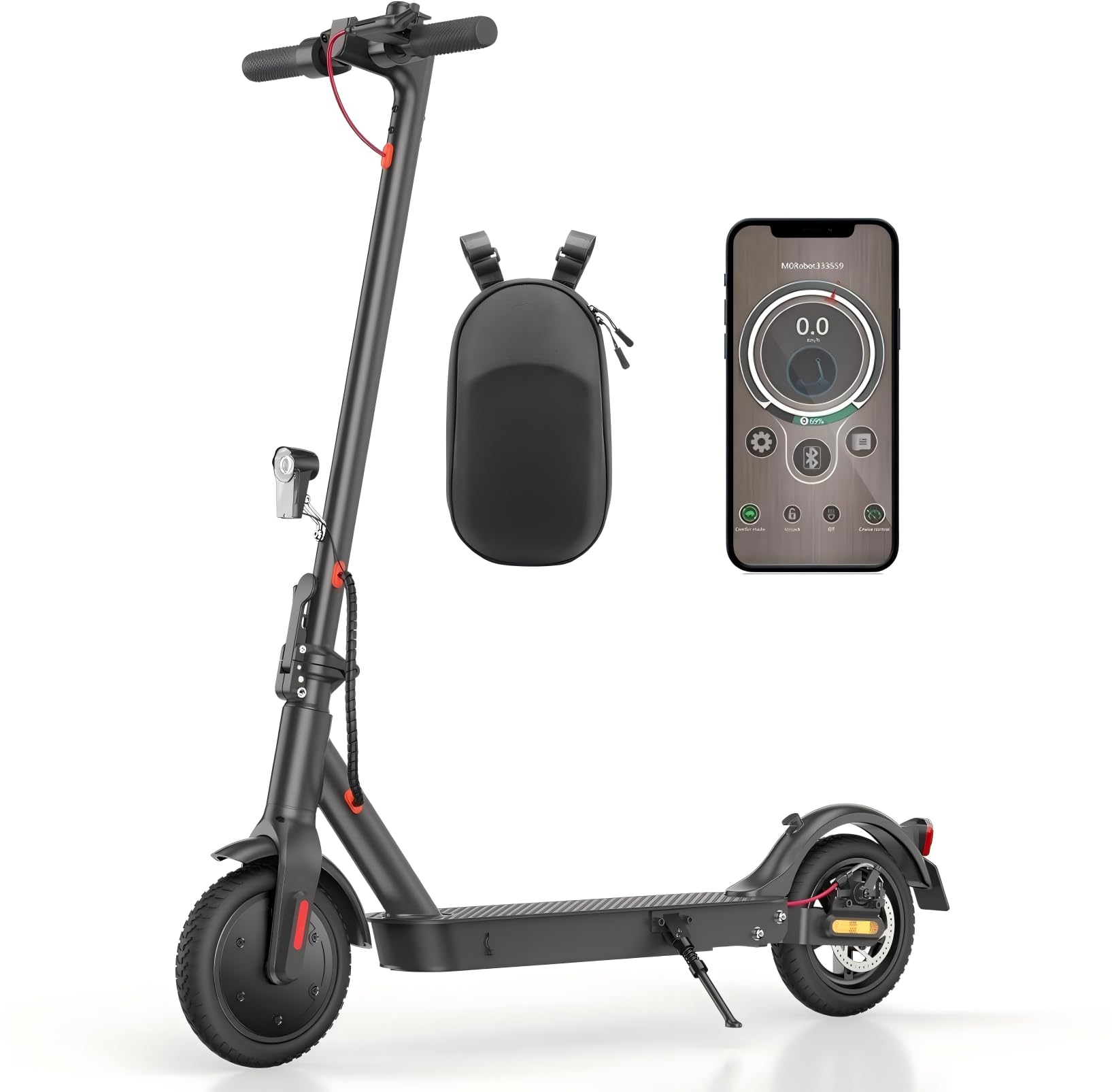 E Scooter mit Straßenzulassung, ABE Elektroroller Belastung bis 120kg, 20-30 km Reichweite, LED, 20km/h, 350W Motor, 8,5 Zoll Wabenreifen,Duales Bremssystem E Roller für Erwachsene (Doppelfederung)