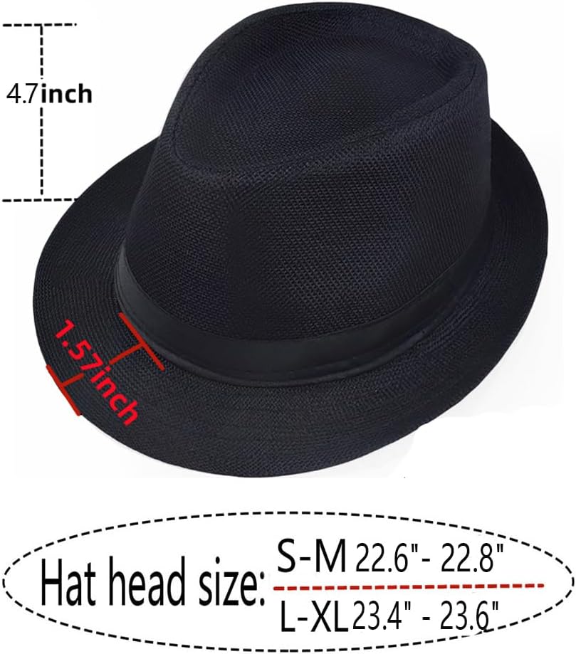 Giroir 1920s Party Accessories Fedora Hats for Men Women Short Brim Unisex