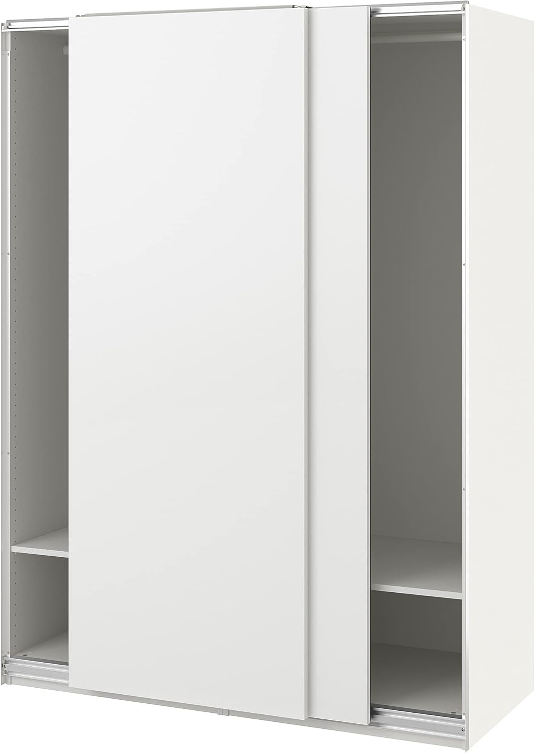 PAX/HASVIK Wardrobe combination, white/white, 150x66x201 cm