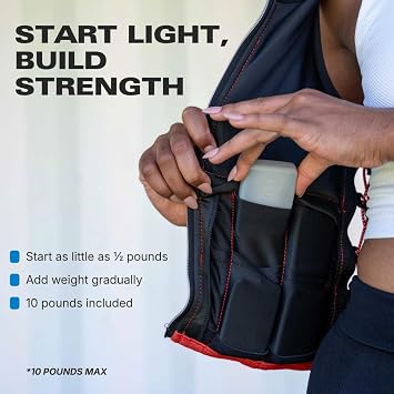 Hyperwear Hyper Vest FIT Weighted Vest for Women Walking & Bone Health Adjustable USA Steel Weights, Machine Washable Osteoporosis Exercise, No Chest Weights - 10 lb or 5 lb Options