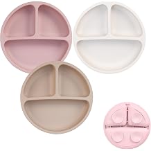 Tiny Marvels Suction Plates for Baby & Toddler & kids,Food Silicone,3 Pack