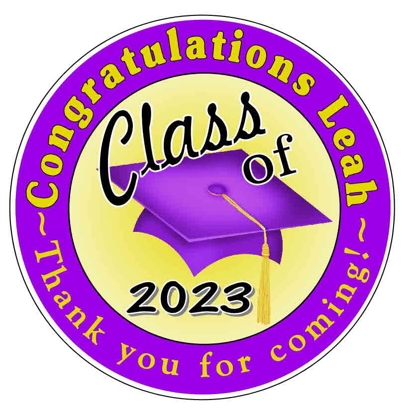 PURPLE AND GOLD GRADUATION PARTY FAVORS DECORATIONS LABELS FOR YOUR FAVORS class of 2023