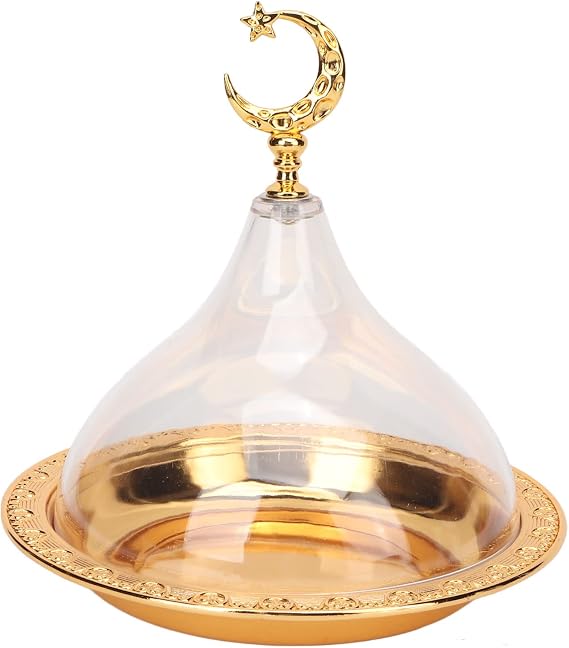 Candy Bowl,Golden Embossed Dome Snacks Plate Fruit Candy Dish Dessert Plate Decorative Dinner Plate Party Cafe Serving Dish Serving Tray Pastry Dish