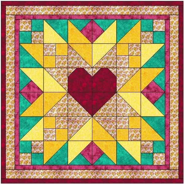 Material Maven Quilt Kit Valentine Hearts a Bloom/Lap Quilt 60" X 60"
