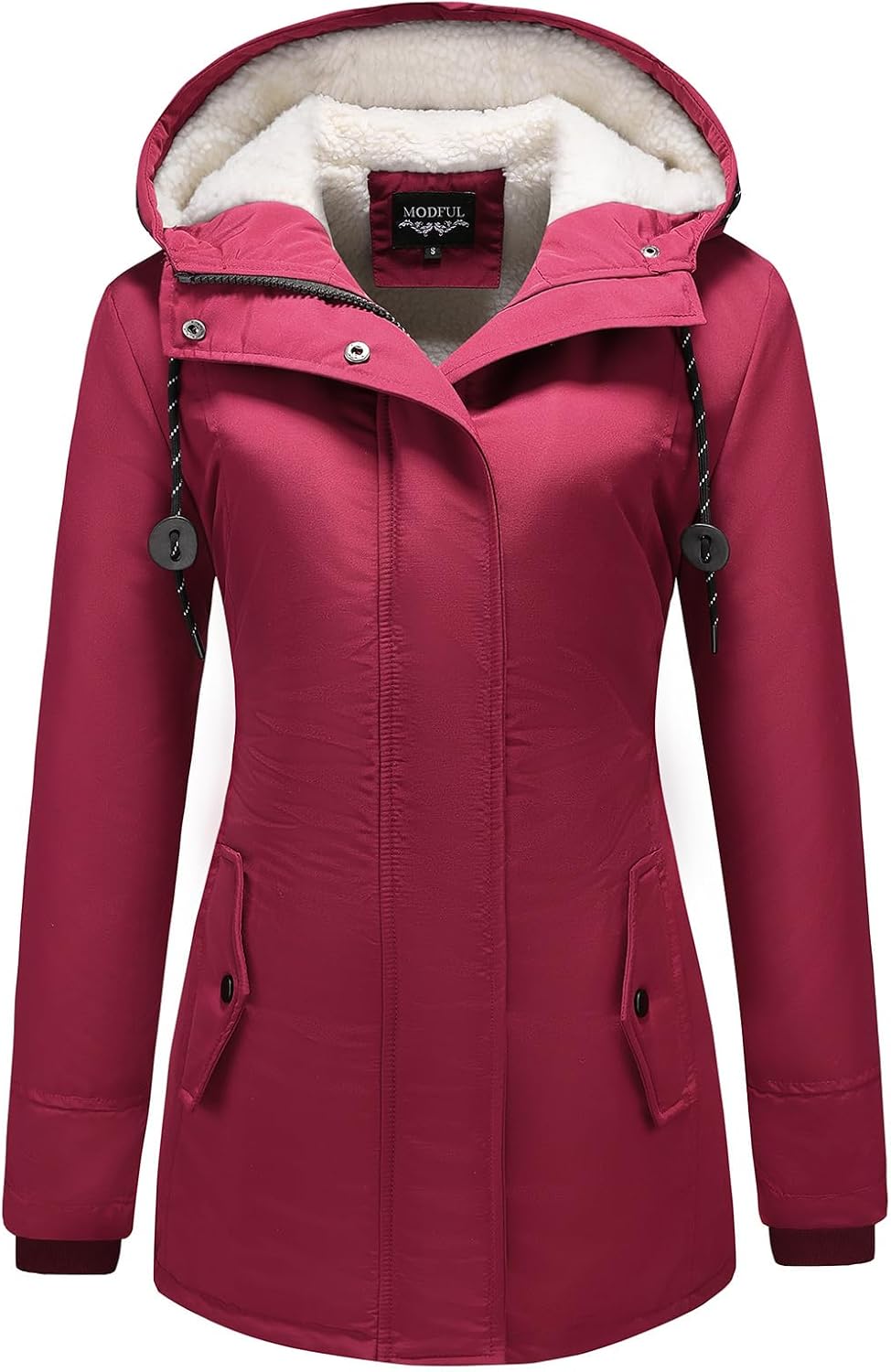 MODFUL Women's Warm Winter Coat Thicken Fleece Lined Parka Plus Size Jacket With Hood