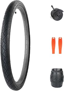 ZUKKA 20/24/26 x1.75 Bike Tires and Tube Set MTB Replacement Bicycle Tires with Schrader Valve 32mm Tire Levers for Mountain,Cruiser Bike, Folding Bike,Hybrid, BMX Bicycles
