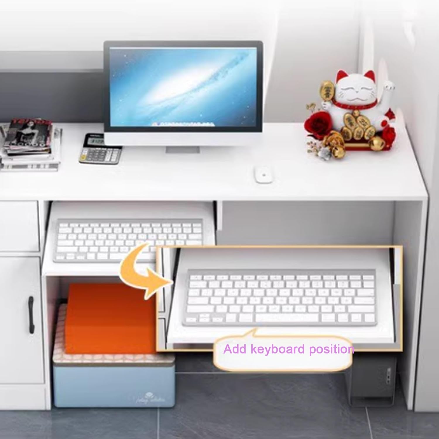 JKGHK Reception Desk, Front Counter Desk with Storage Compartment and Drawer, Retail Counter Reception Counter Table with Counter, for Salon, Lobby, Shop, Reception Room(Natural,39.3in/100cm)