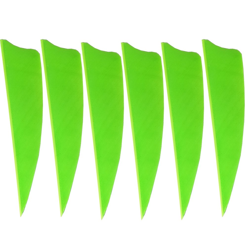 SHARROW 50PCS Archery Arrows Feather 3 Inch 4 Inch 5 Inch Archery Fletchings Real Natural Shield Feathers for Hunting Shooting DIY Archery Arrow Training Outdoors (Light green, 5 inch)